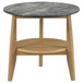 Bradley Round SmartTop End Side Table Grey and Natural