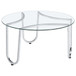 Beller Round Tempered Glass Top Cocktail Coffee Table Chrome