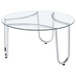 Beller Round Tempered Glass Top Cocktail Coffee Table Chrome