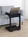 Ralston C-Shaped Lift-Top Sofa Side Table With Casters Black