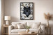 Midnight Among Sheep Gloss Canvas With Rocks In Frame - Black / White