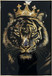 Crowned Noir II Gloss Canvas With Glitter In Frame - Black / Gold