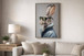 Velvet Hare II Hand-Embellished Canvas With Fabric In Frame - Gray / Blue