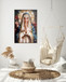 Sacred Bloom I Hand-Embellished Canvas In Frame - Blue / Ivory