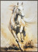 Ivory Galloping Hand-Embellished Canvas In Frame - Ivory / Beige