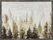 Fogbound Pines Hand-Embellished Canvas In Frame - Gray / Brown