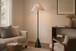 Conical Oasis Metal Floor Lamp - Matte Black / White