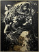 Midnight Prowl Hand-Embellished Canvas With Foil In Frame - Black / Ivory