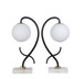 Lunar Loop Metal & Marble Accent Lamp (Set of 2) - Matte Black / White