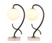 Lunar Loop Metal & Marble Accent Lamp (Set of 2) - Matte Black / White