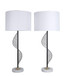 Spiral Radiance II Metal & Marble Table Lamp (Set of 2) - Matte Black / White