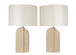 Sculpted Sandstone Ceramic Table Lamp (Set of 2) - Natural Rock