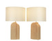 Sculpted Sandstone Ceramic Table Lamp (Set of 2) - Natural Rock