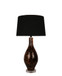 Speckled Glow Art Glass & Crystal Table Lamp (Set of 2) - Black Speckled Amber Art Glass / Clear Crystal