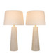 Mystic Frost Glass Table Lamp With Night Light (Set of 2) - Frosted Glass / Frosted Crystal