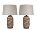 Diamond Weave Ceramic, PU Leather & Metal Table Lamp (Set of 2) - Terra