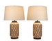 Diamond Weave Ceramic, PU Leather & Metal Table Lamp (Set of 2) - Terra