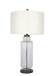 Lumina Ripple Ribbed Glass & Metal Table Lamp (Set of 2) - Clear Glass With Gold Flecks / Oil Bronze