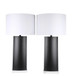 Monolith Aura Metal & Marble Table Lamp (Set of 2) - Matte Black / White Marble