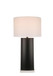 Monolith Aura Metal & Marble Table Lamp (Set of 2) - Matte Black / White Marble