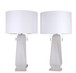 Faceted Frost Art Glass & Frosted Crystal Table Lamp (Set of 2) - Frosted Art Glass / Frosted Crystal
