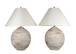 Rustic Sphere Ceramic Table Lamp (Set of 2) - Natural Bisque