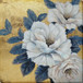 Gilded Petals Hand-Embellished Wrapped Canvas With Foil - Gold / Blue