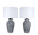 Textured Aura Textured Ceramic Table Lamp (Set of 2) - Textured Black And White Ceramic