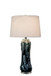 Tidal Elegance Art Glass & Crystal Table Lamp (Set of 2) - Deep Sea Swirl / Clear Crystal