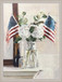 Patriotic Petals Hand-Embellished Canvas In Frame - Ivory / Brown