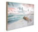 Blush Tide Gloss Canvas In Frame - Beige / Black