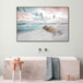 Blush Tide Gloss Canvas In Frame - Beige / Black