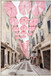 Pink Umbrellas Promenade Gloss Canvas In Frame - Pink / Ivory