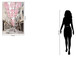 Pink Umbrellas Promenade Gloss Canvas In Frame - Pink / Ivory