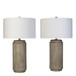 Ribbed Essence Ceramic Table Lamp (Set of 2) - Ribbed Stonewash