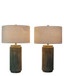 Ribbed Essence Ceramic Table Lamp (Set of 2) - Ribbed Stonewash
