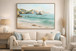 Coastal Daybreak I Hand-Embellished Canvas In Frame - Aqua / Beige