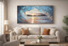Sunlit Break Hand-Embellished Canvas In Frame - Blue / Gold