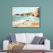 Coastal Daybreak II Hand-Embellished Canvas In Frame - Aqua / Beige