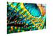 Iridescent Plumage Tempered Glass With Foil & Rhinestones - Teal / Aqua