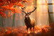 Autumn Stag Tempered Glass - Amber / Red