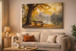Autumn Lakeside Tempered Glass With Foil - Gold / Brown