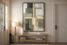 Luminous Grid II Hand-Embellished LED Canvas In Frame - Sage / Gold
