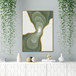 Verdant Passage Hand-Painted LED Canvas In Frame - Sage / Green