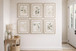 Quiet Botanical Print on Paper In Double Frame (Set of 6) - Beige / Green