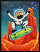 Kuiper Belt Kick-Flip By Joy Hernandez Hand-Embellished LED Canvas In Frame - Red / Teal