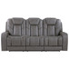 Daniel - Triple Power Leather Theater Sofa - Gray