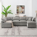 Modern Modular Cloud Sofa Bed, 6 Seat Sectional Couch Set With Ottoman, Free Combination, Convertible U Shaped Sleeper Sofa For Living Room