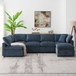 Modern Modular Cloud Sofa Bed, 6 Seat Sectional Couch Set With Ottoman, Free Combination, Convertible U Shaped Sleeper Sofa For Living Room