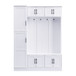 Tall Hall Tree With Shoe Storage, 4 In 1 Entryway Bench With 6 Cabinets, 4 Coat Hooks & Adjustable Shelf For Hallway - White